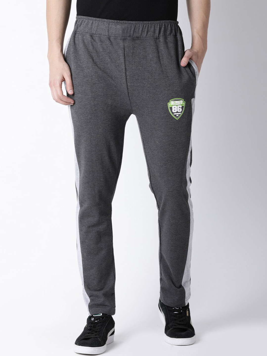 

ACTIMAXX Men Charcoal Grey Solid Cotton Track Pants