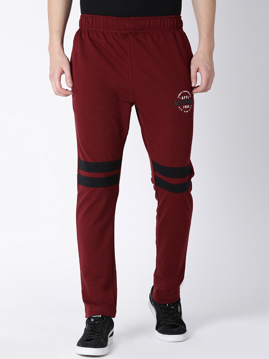 

ACTIMAXX Men Maroon Solid Cotton Track Pants