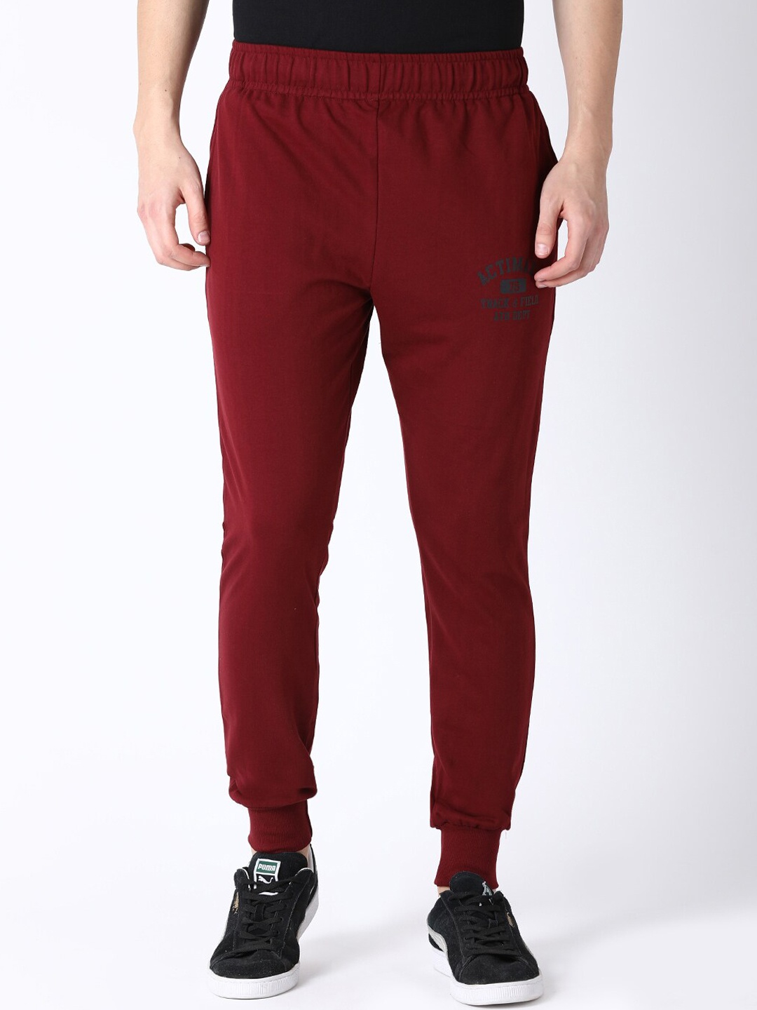 

ACTIMAXX Men Maroon Solid Cotton Track Pants
