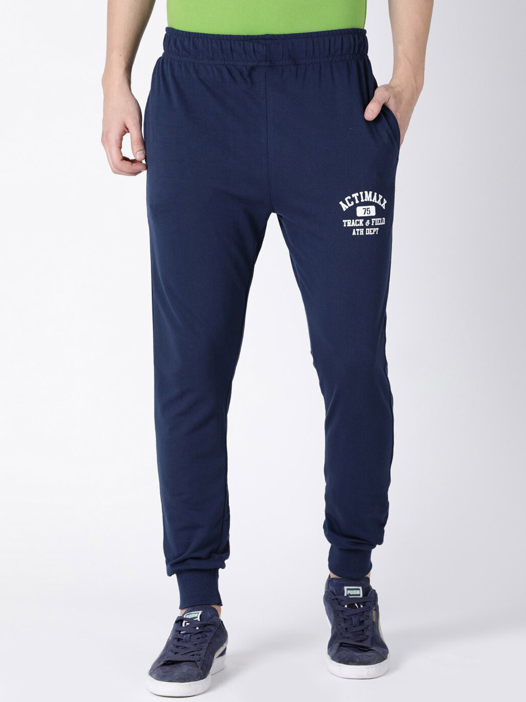 

ACTIMAXX Men Navy Blue Solid Regular Fit joggers