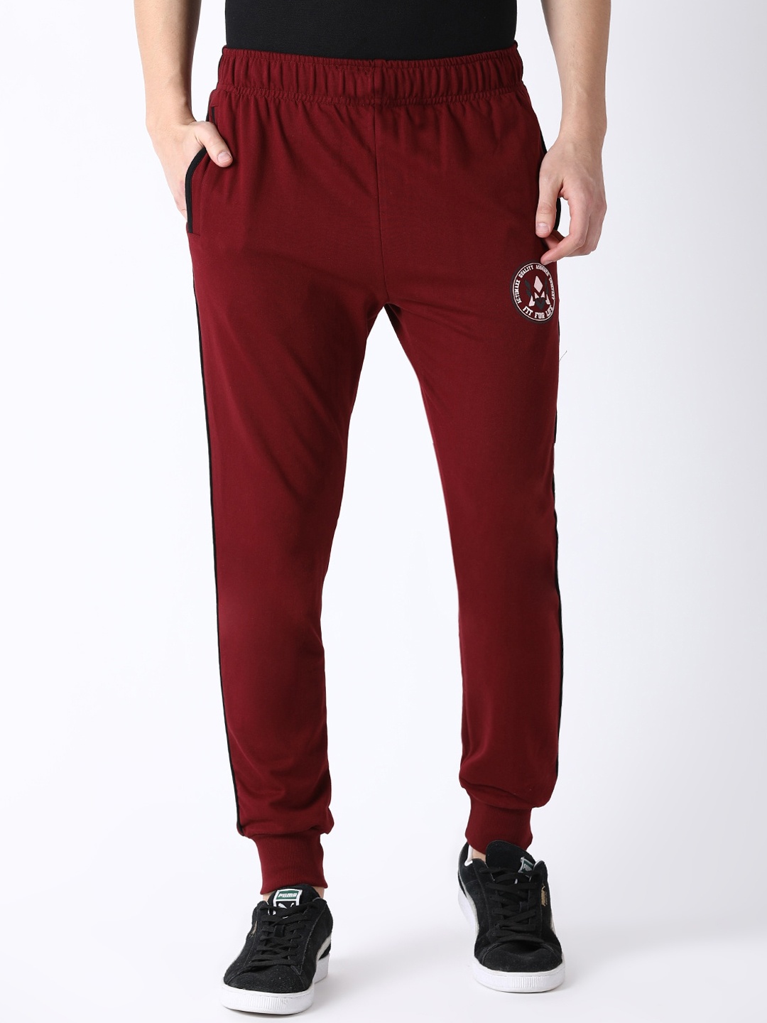 

ACTIMAXX Men Maroon Solid Cotton Joggers