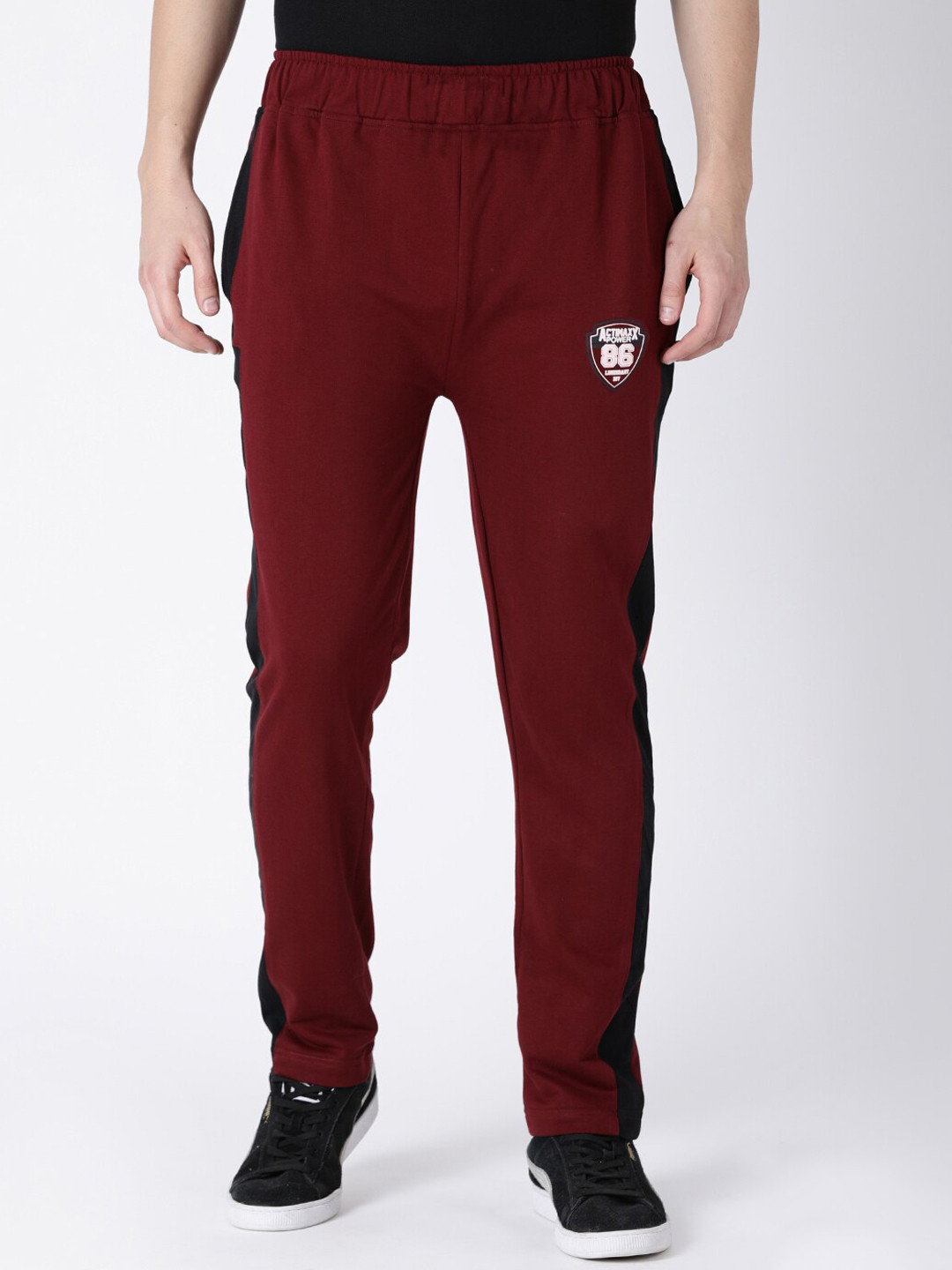 

ACTIMAXX Men Maroon Solid Cotton Track Pants