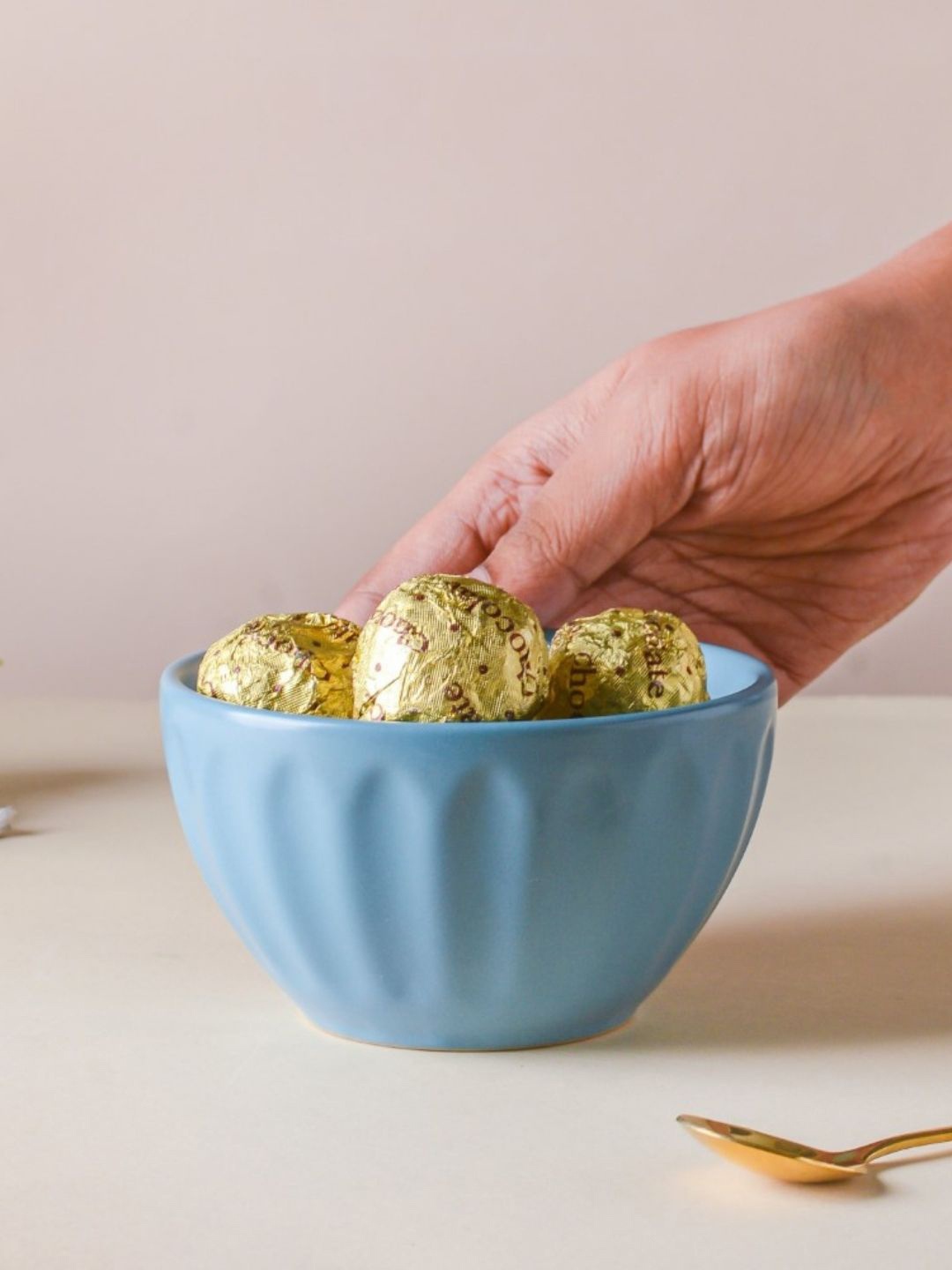 

Nestasia Blue Microwave safe Textured Ceramic Glossy Bowls 200ml