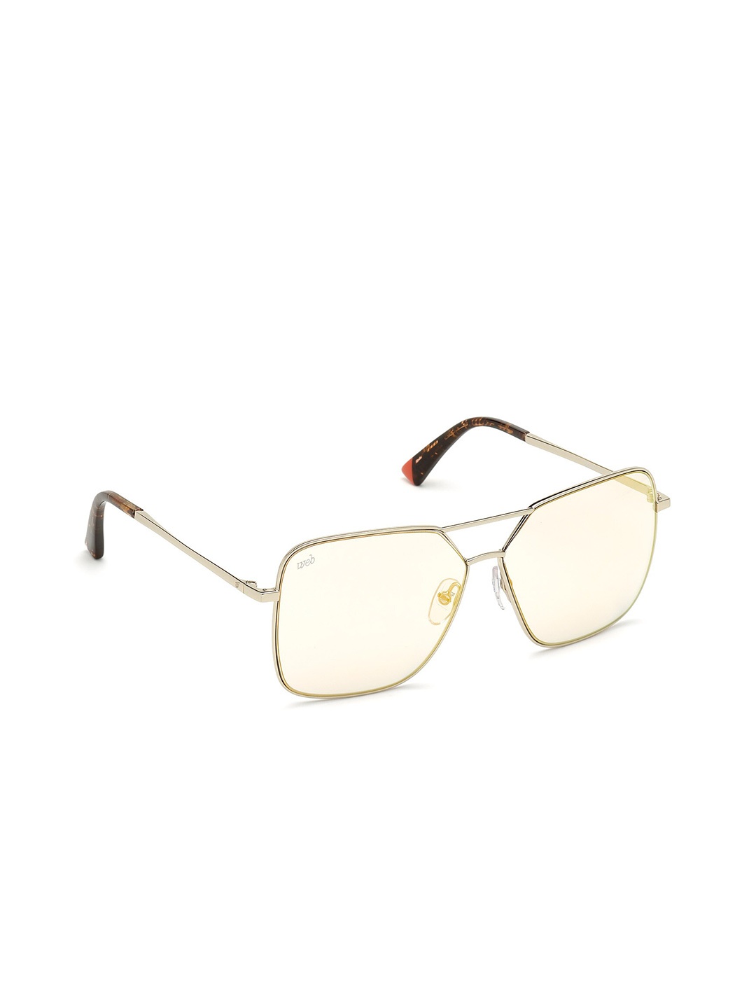 

WEB EYEWEAR Women Square Sunglasses with UV Protected Lens We02855932C, Gold
