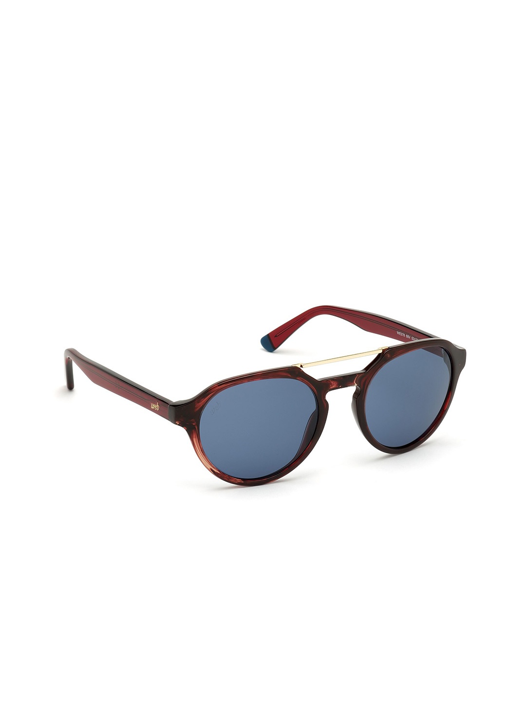 

WEB EYEWEAR Men Oval Sunglasses with UV Protected Lens We02785368V, Brown