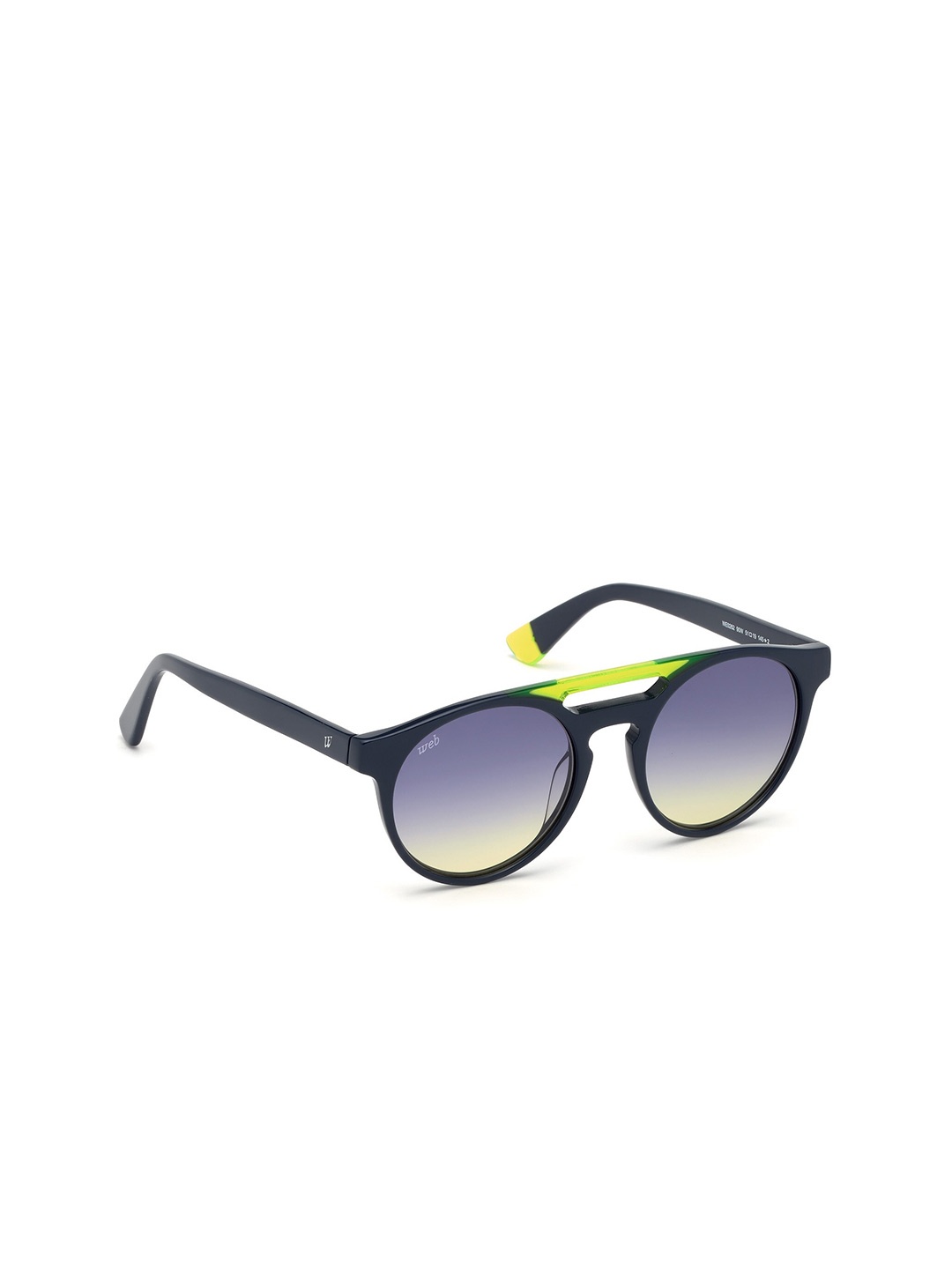 

WEB EYEWEAR Unisex Round Sunglasses with UV Protected Lens We02625190W, Blue
