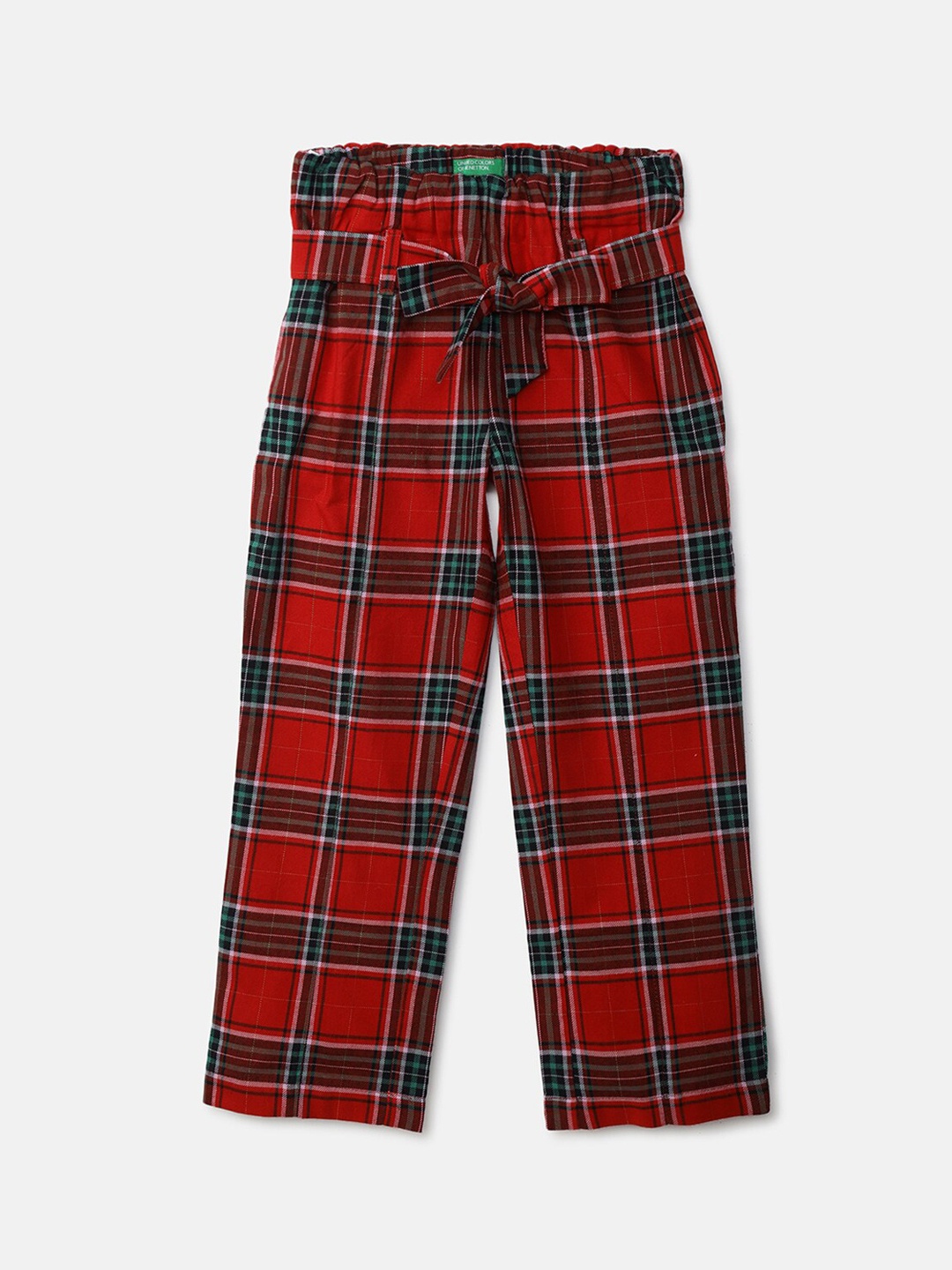 

United Colors of Benetton Girls Red Checked Trousers