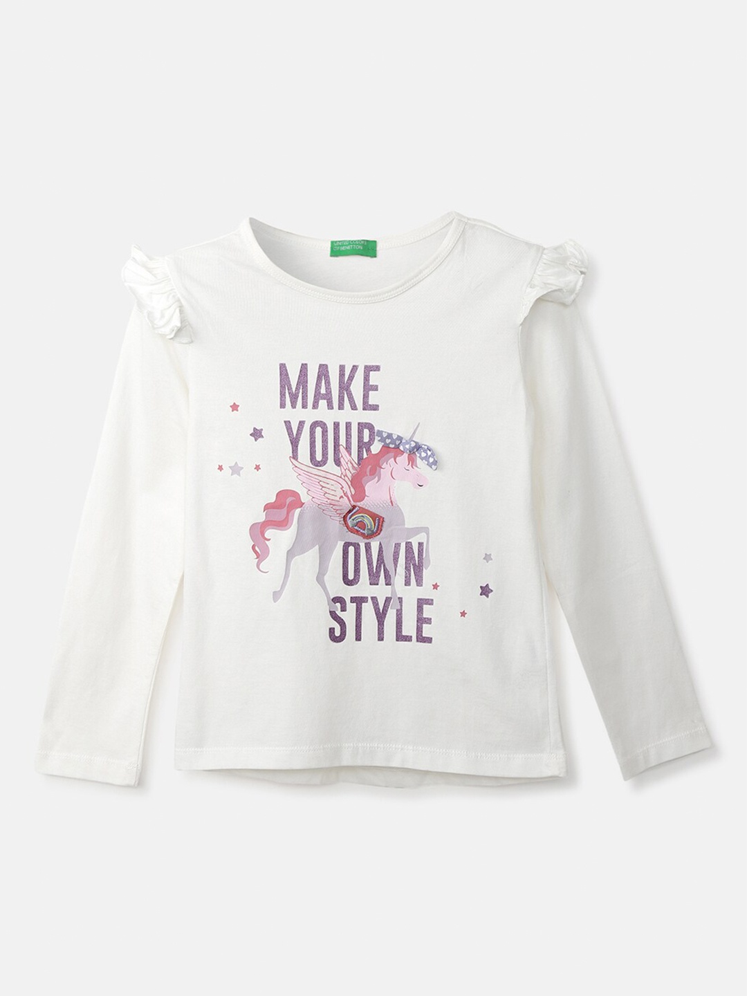 

United Colors of Benetton White Print Top