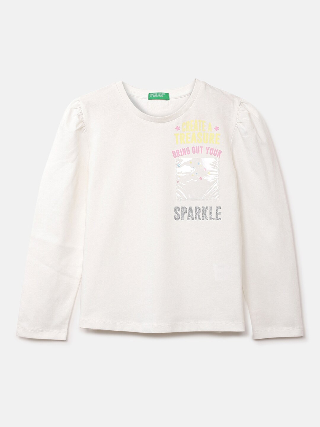 

United Colors of Benetton Off White Print Top