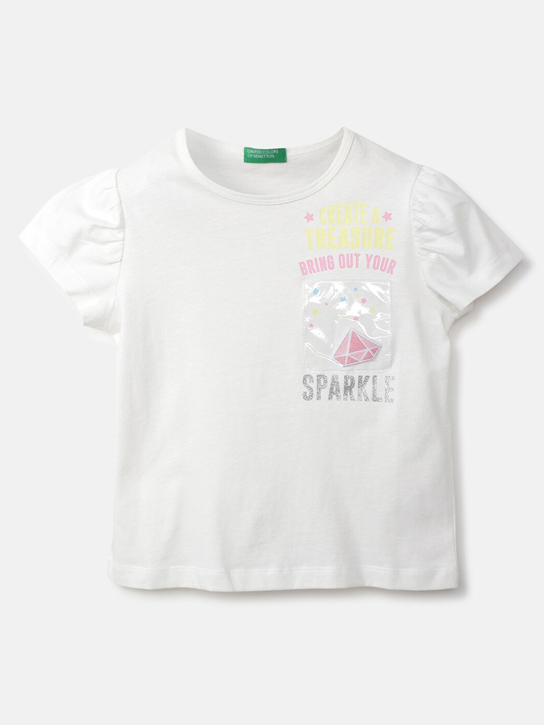 

United Colors of Benetton White Print Top