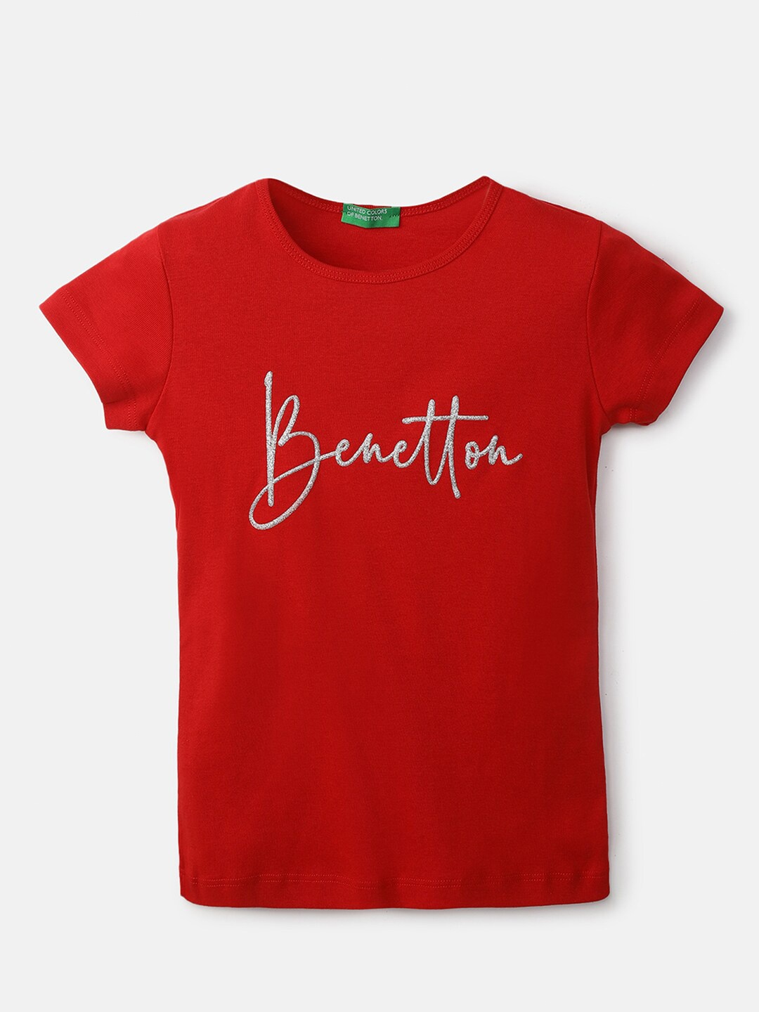 

United Colors of Benetton Red & Grey Print Top