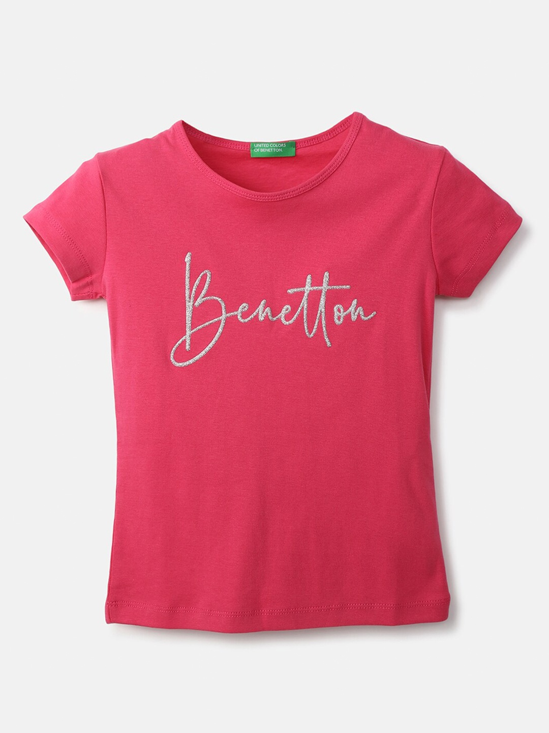 

United Colors of Benetton Fuchsia & Grey Print Top