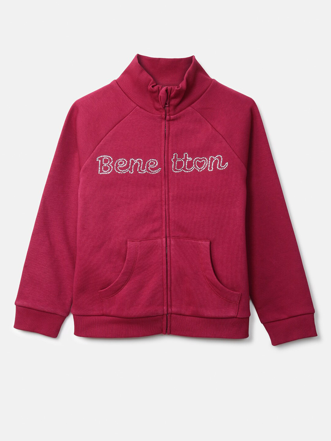 

United Colors of Benetton Girls Magenta Embellished Sweatshirt