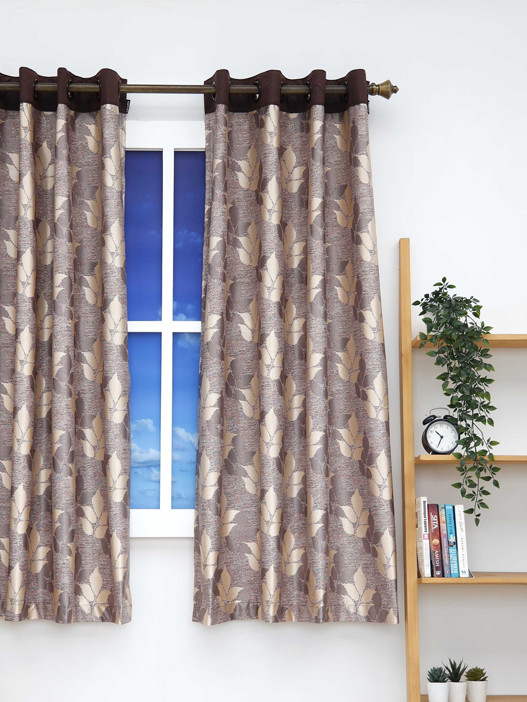 

Ariana Ethnic Motifs Black Out Window Curtain, Brown