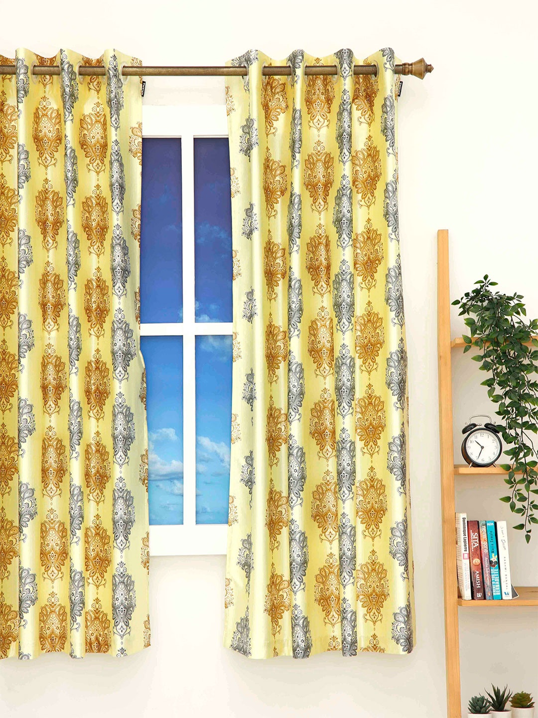 

Ariana Lime Ethnic Motifs Window Curtain, Lime green