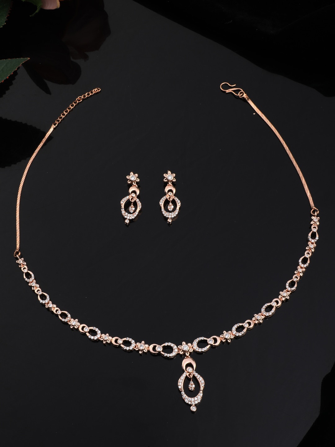 

Vita Bella Rose Gold-Plated & White CZ-Studded Jewellery Set
