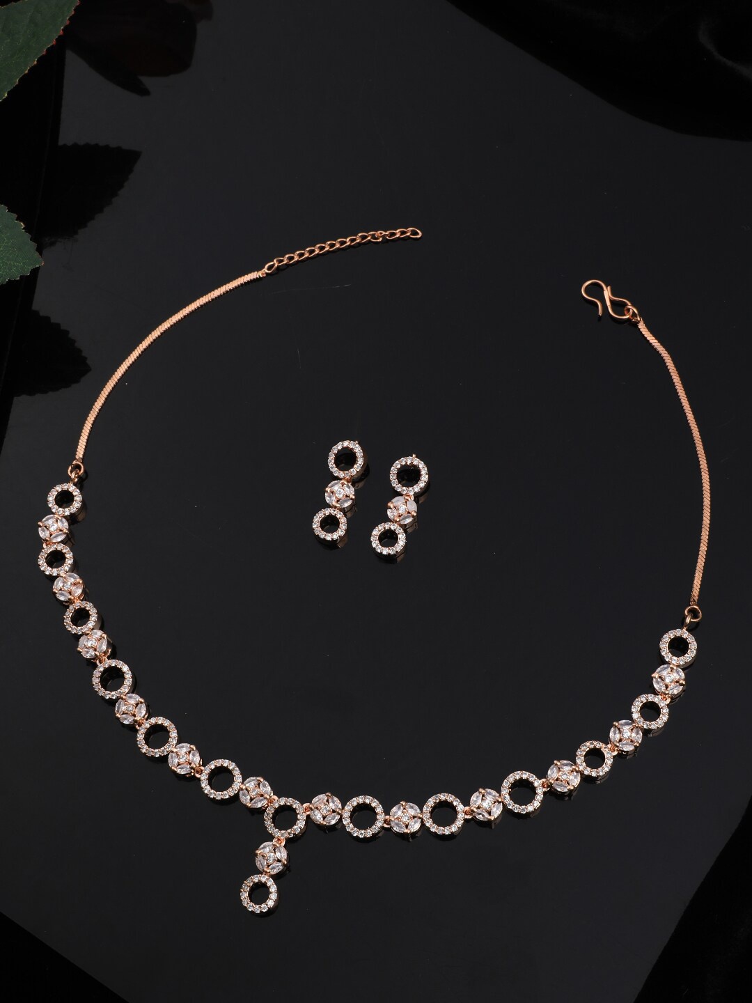 

Vita Bella Gold-Plated & White CZ Stone-Studded Jewellery Set