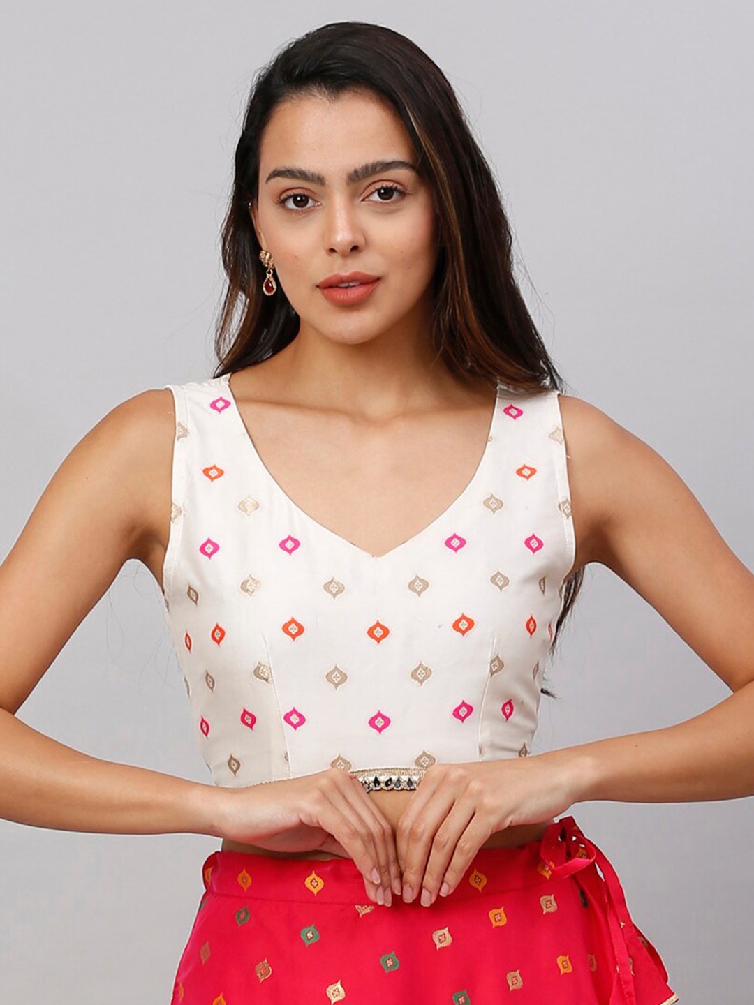 

NEUDIS White Floral Print Top