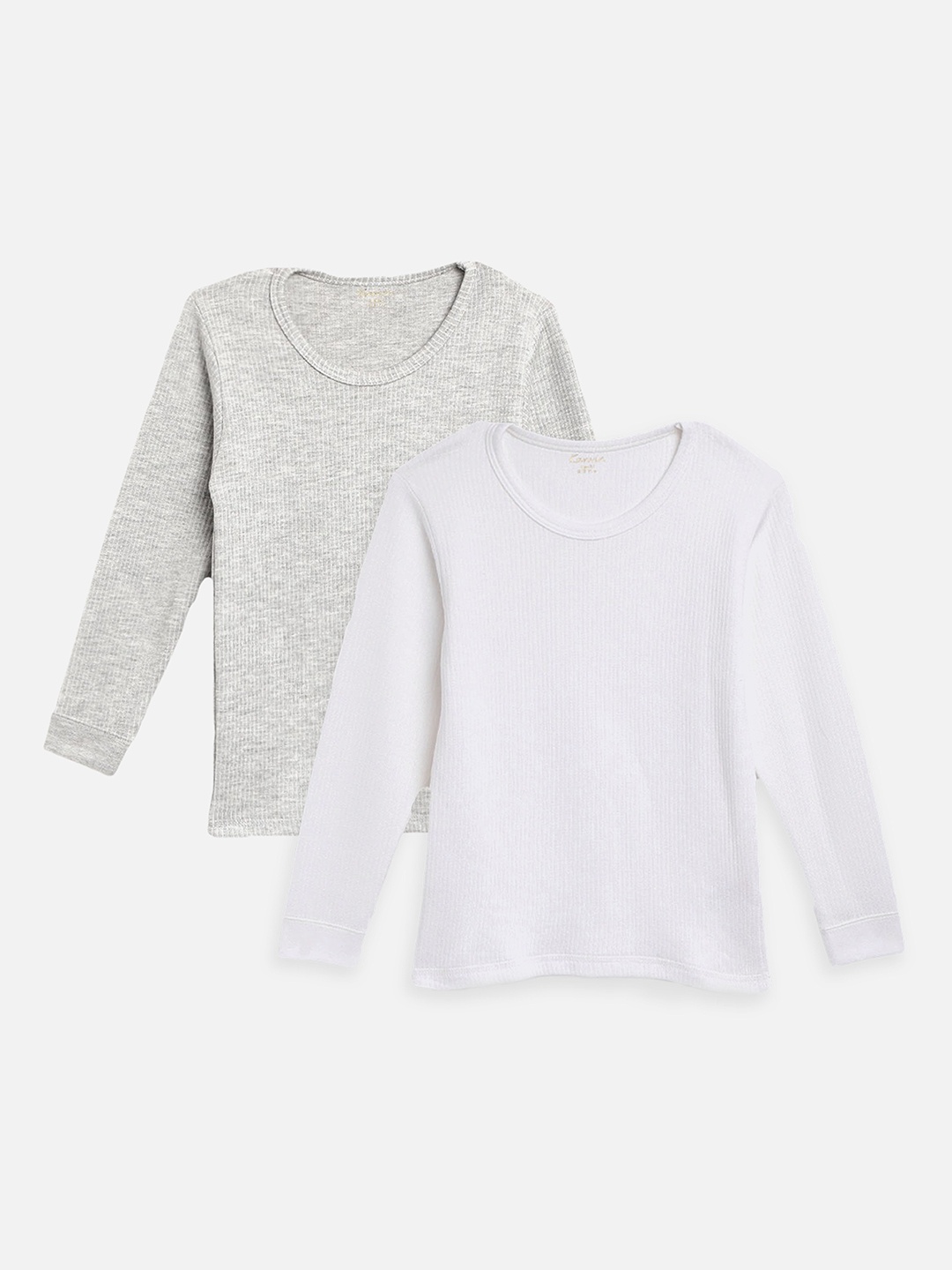 

Kanvin Boys Pack Of 2 Solid Thermal Tops, White