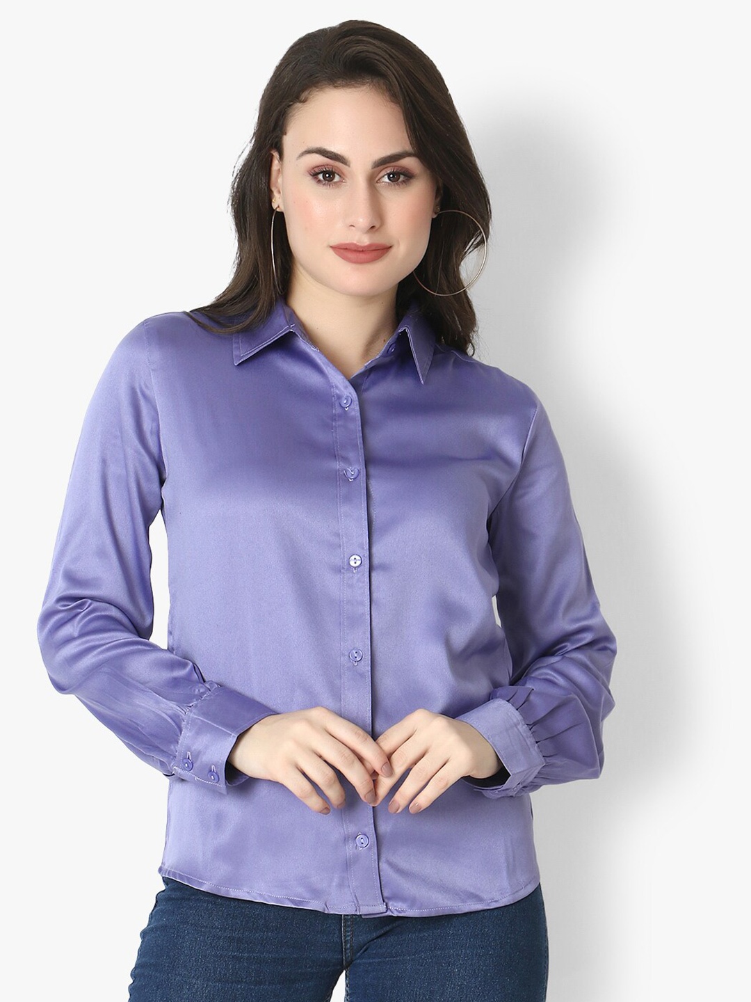 

Again fashions Women Blue Standard Casual Shirt