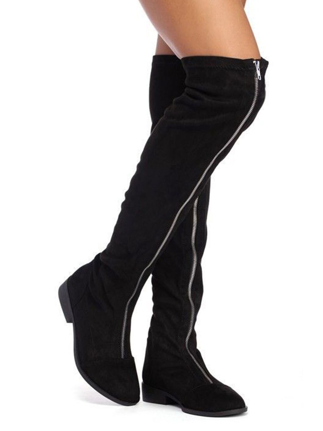 

Shoetopia Women Black Solid Casual Slouchy Boots