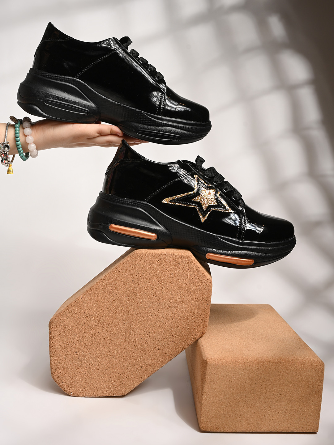 

Shoetopia Women Black Running Non-Marking Shoes