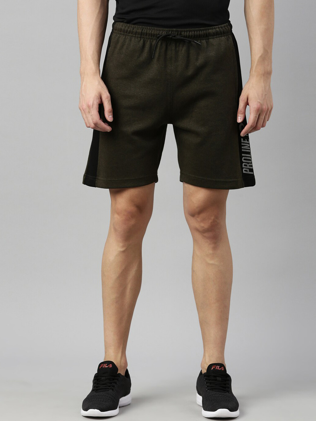

Proline Active Men Training or Gym Sports Shorts with Antimicrobial Technology, Olive