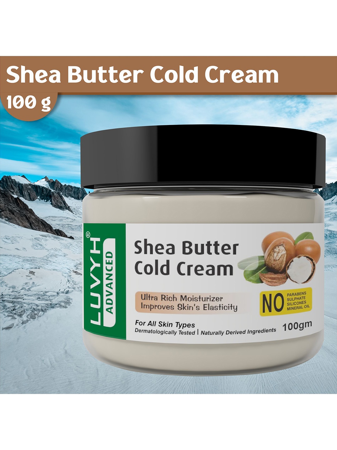 

LUVYH Moisturising Shea Butter Cold Cream 100 g, White