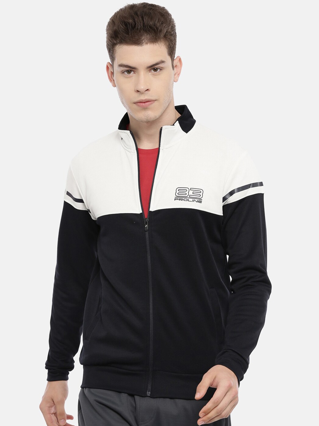 

Proline Active Men Navy Blue Colourblocked Sweatshirt