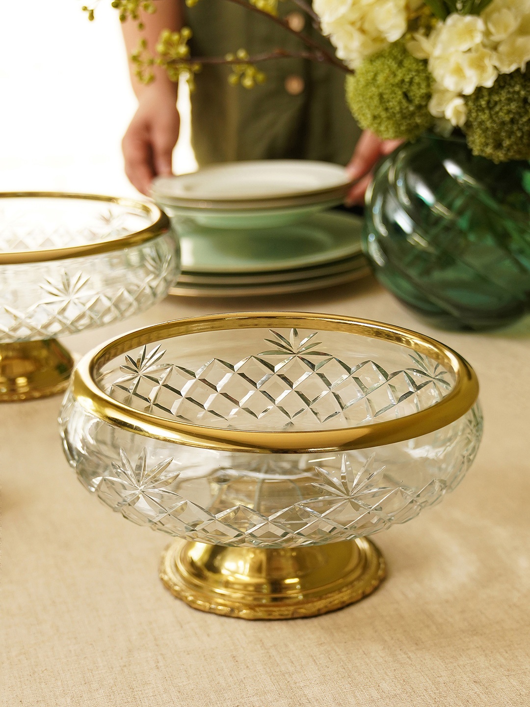 

Pure Home and Living Gold-Toned Textured Glass Bowl