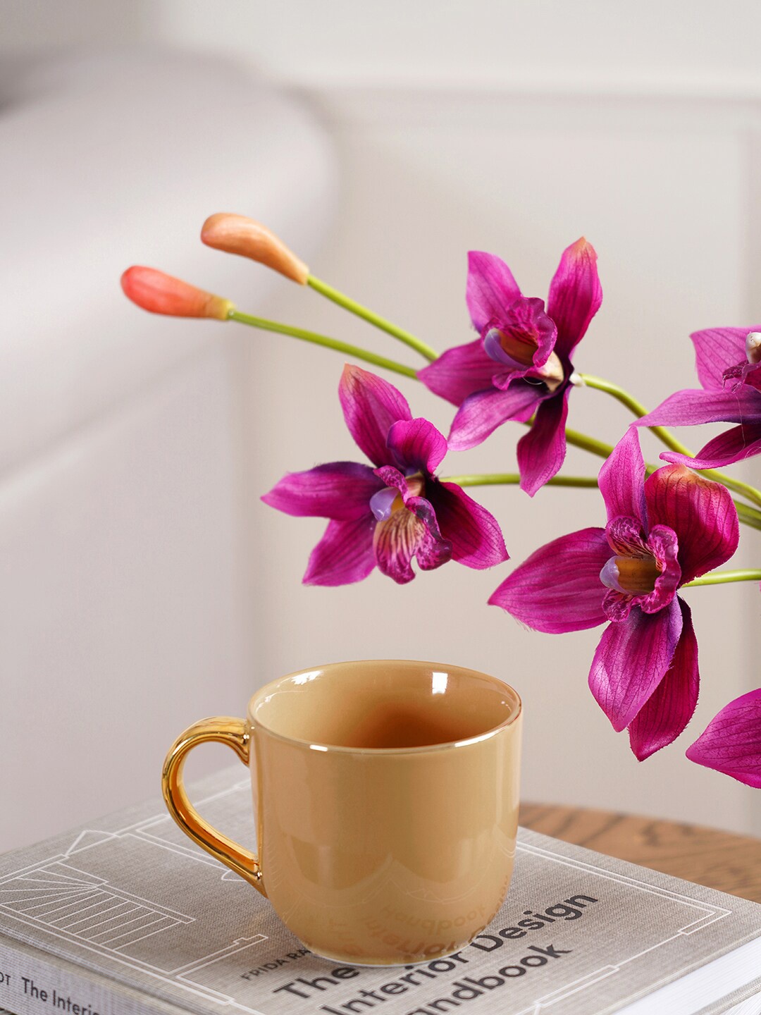 

Pure Home and Living Set of 2 Yellow Porcelain Glossy Mugs 330ml each