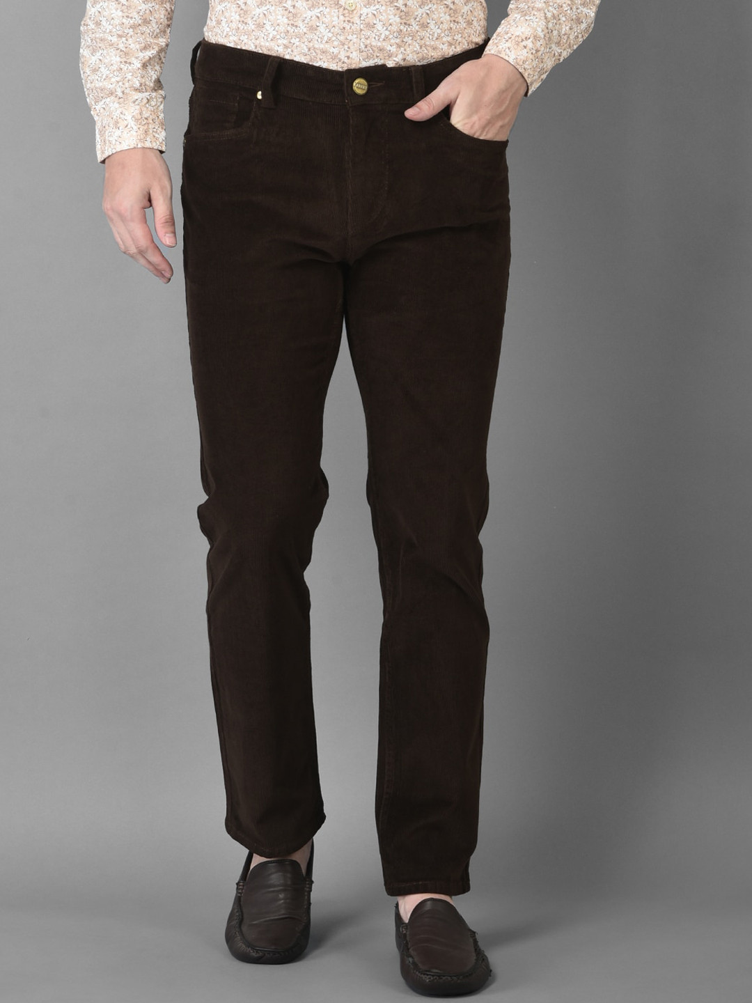 

Canary London Men Brown Smart Straight Fit Stretchable Jeans