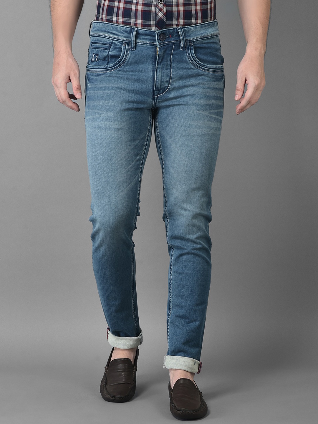 

Canary London Men Blue Smart Skinny Fit Low-Rise Light Fade Stretchable Jeans
