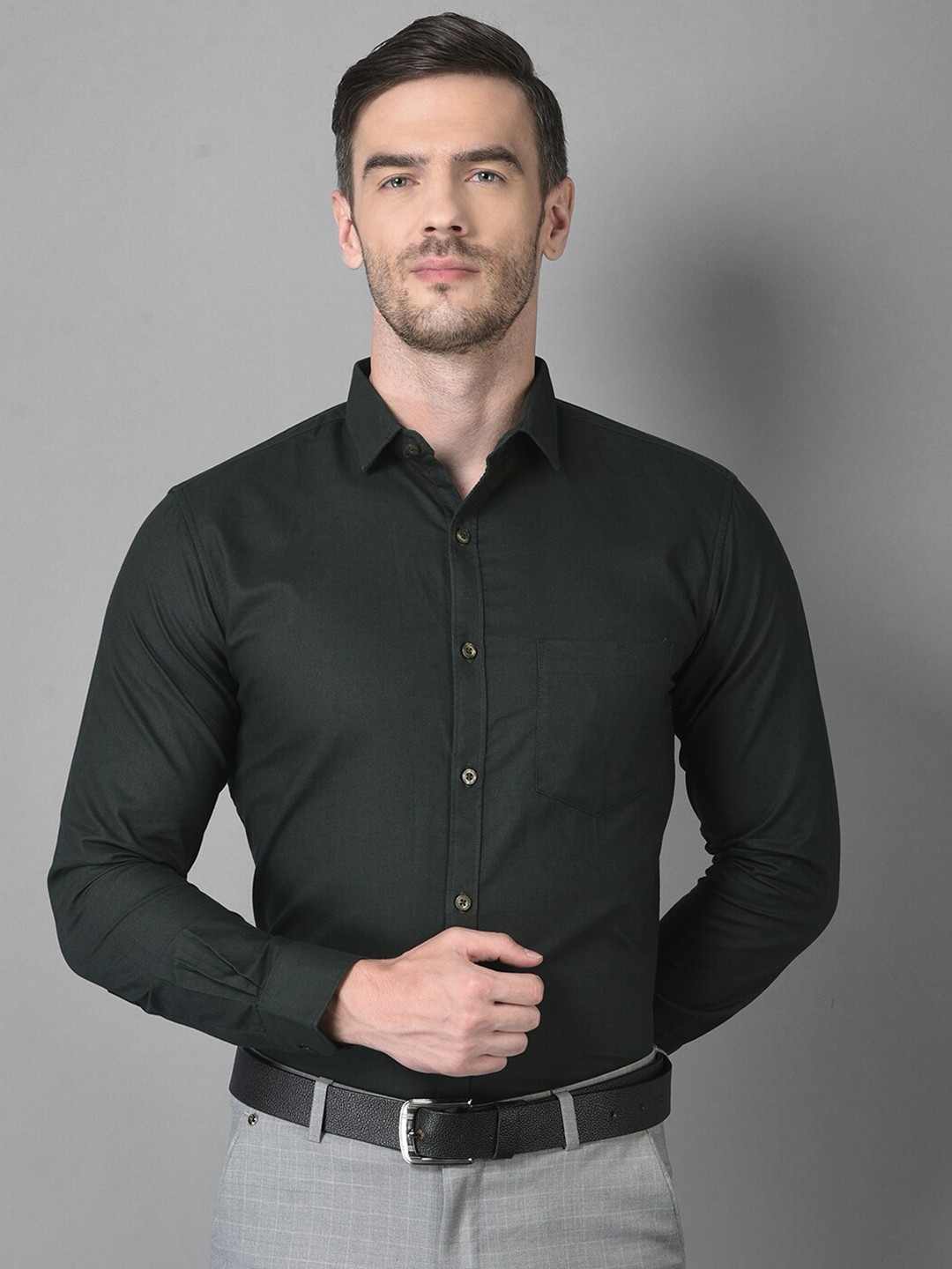

Canary London Men Green Smart Slim Fit Formal Shirt