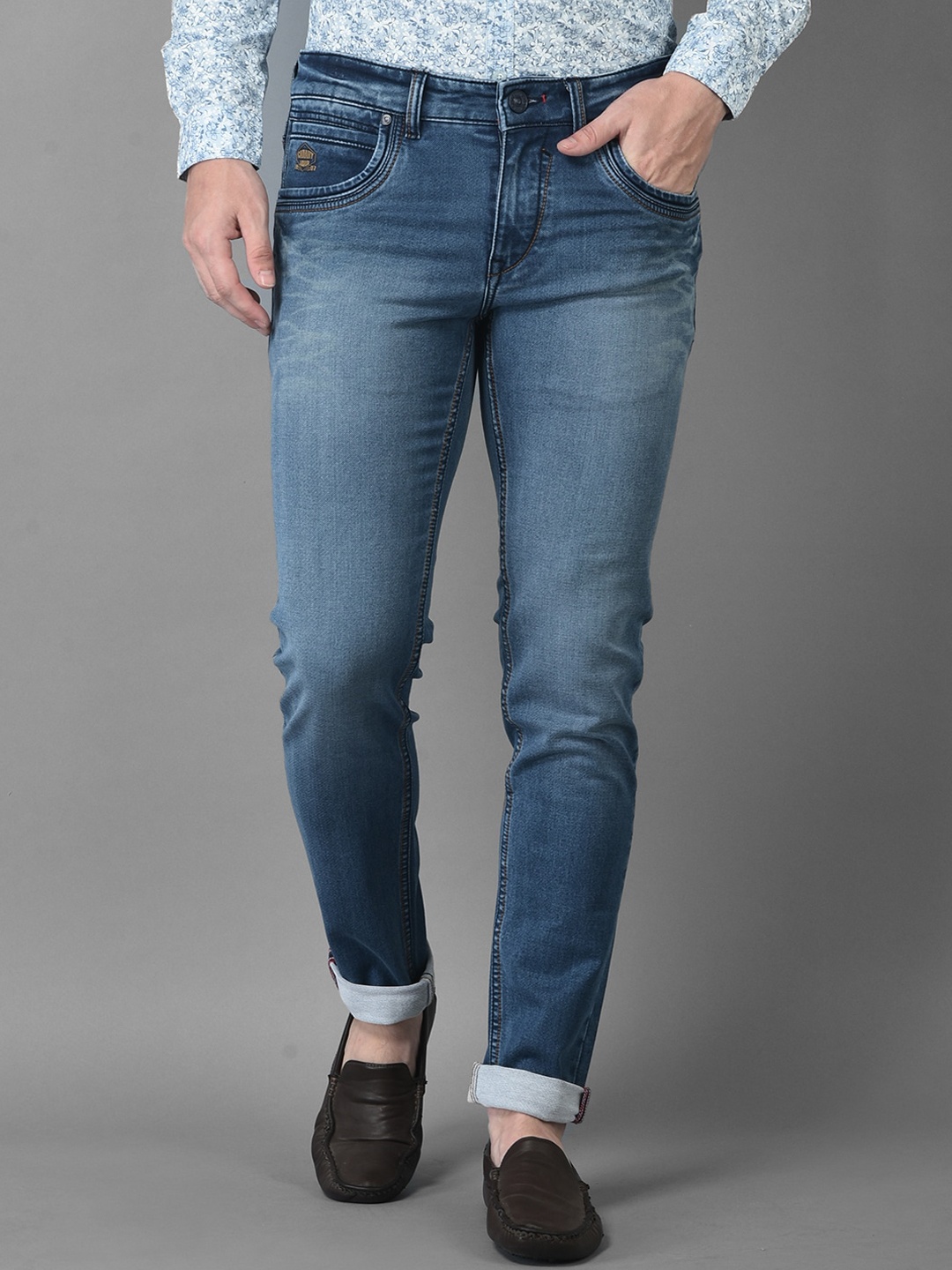 

Canary London Men Blue Smart Skinny Fit Low-Rise Heavy Fade Stretchable Jeans