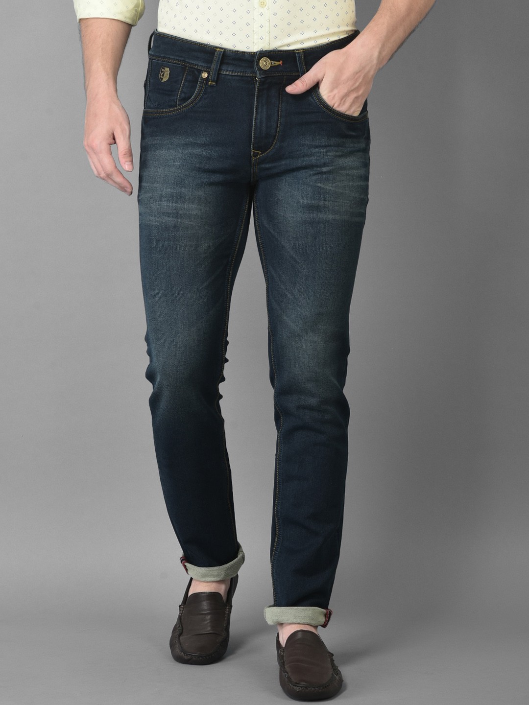 

Canary London Men Blue Smart Skinny Fit Low-Rise Heavy Fade Stretchable Jeans