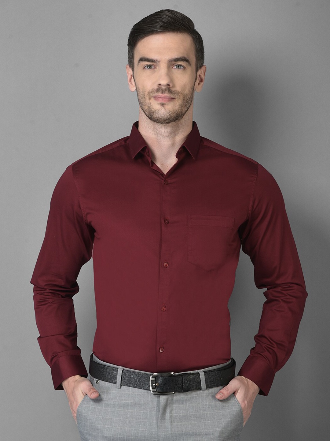 

Canary London Men Maroon Smart Slim Fit Formal Shirt