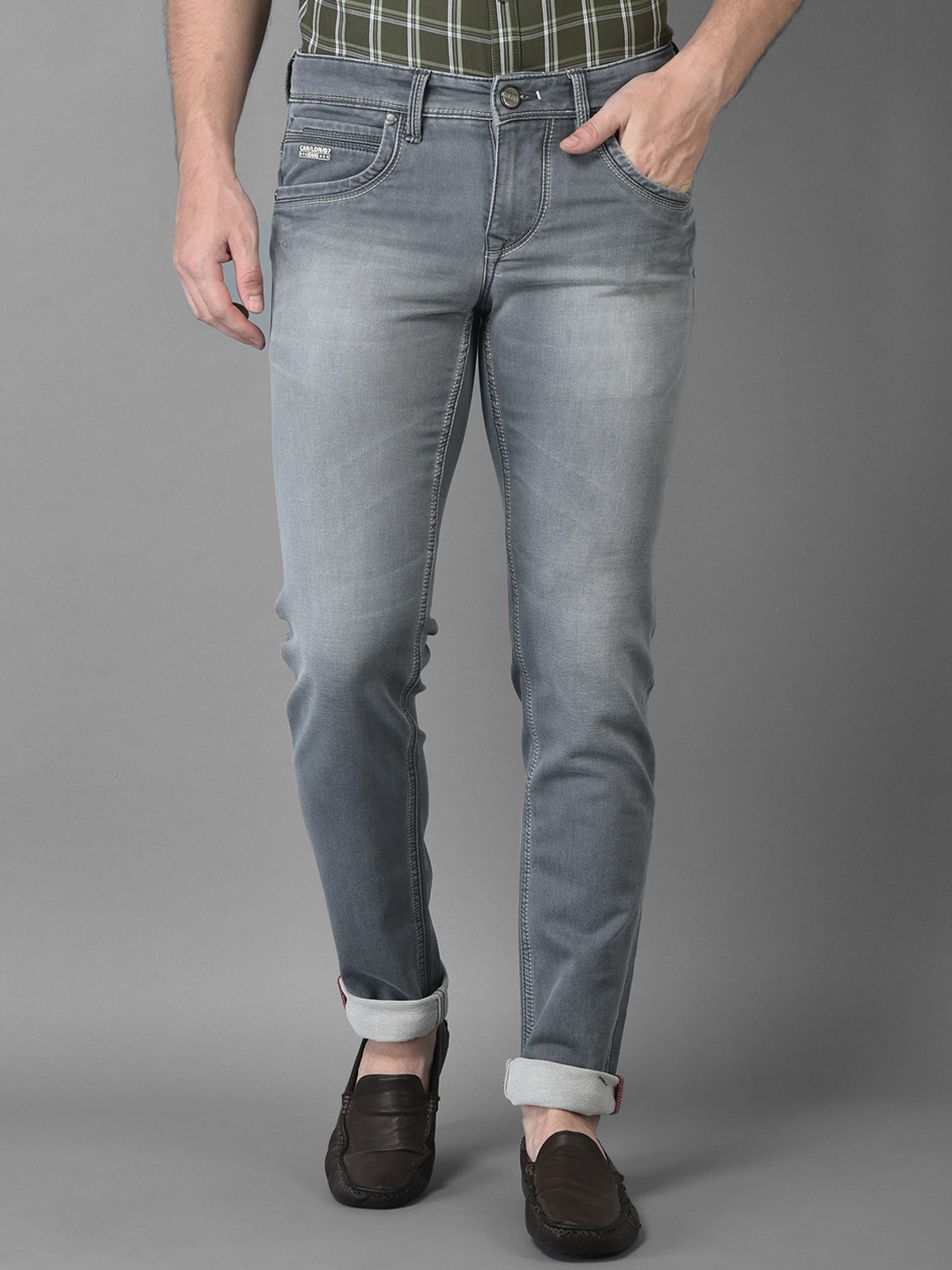 

Canary London Men Grey Smart Skinny Fit Low-Rise Heavy Fade Stretchable Jeans