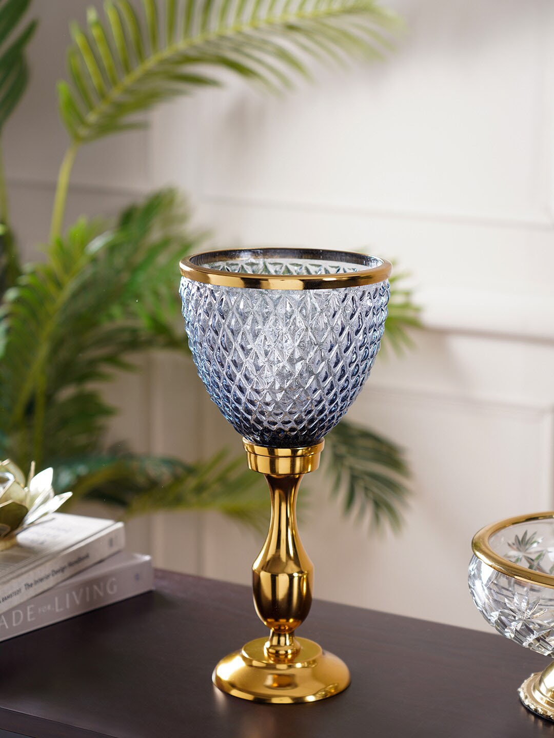 

Pure Home and Living Blue Hurricane Candle Holders