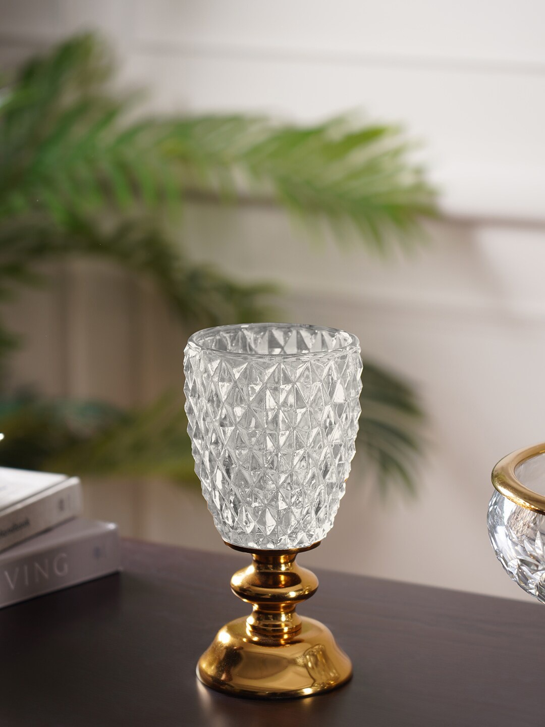 

Pure Home and Living Transparent Textured Hurricane Candle Holders