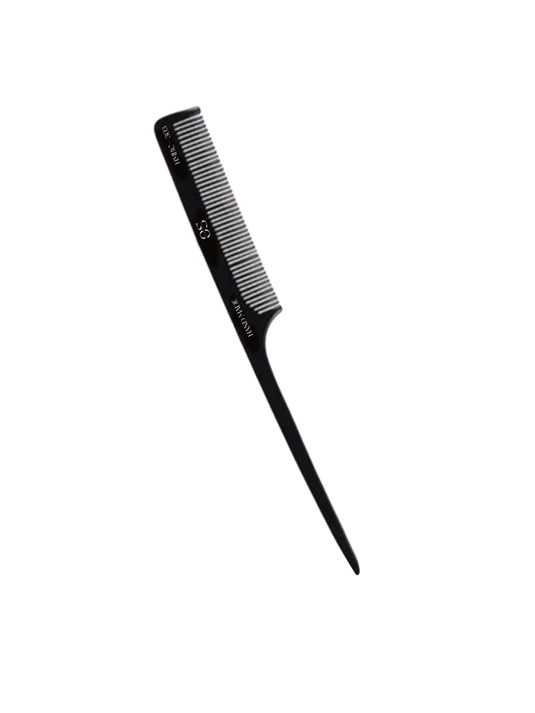 

One Sec Beauty Handcrafted Professional Course Teeth Rat Tail Comb - Black