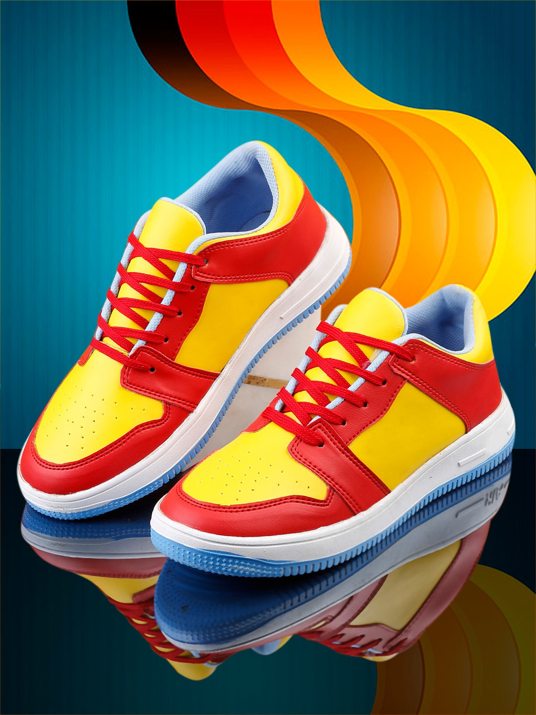 

Woakers Men Colourblocked Sneakers, Yellow
