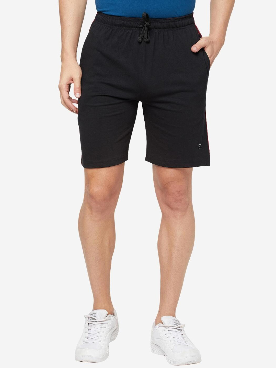 

SPORTO Men Regular Fit Cotton Sport Shorts, Black