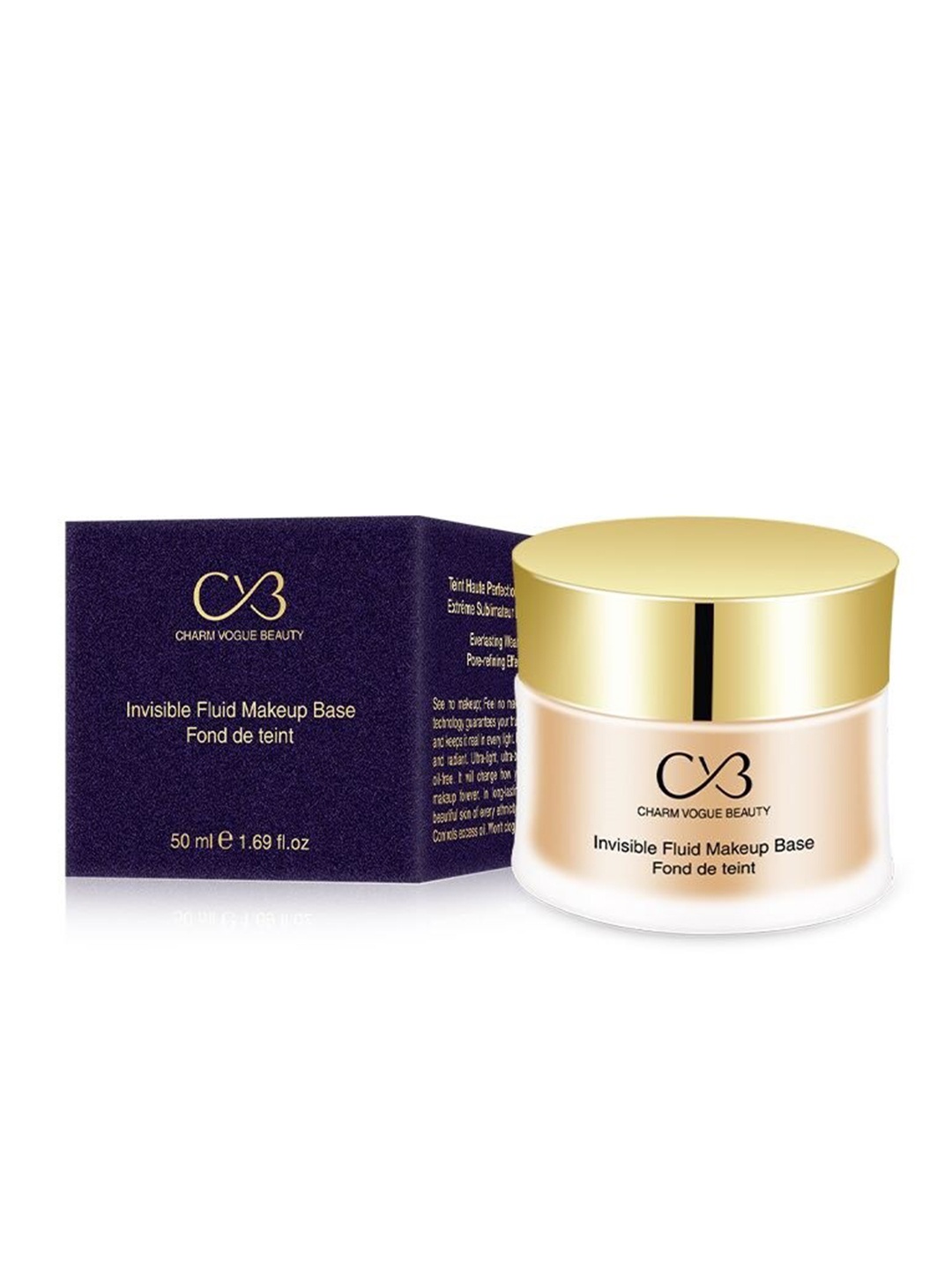 

CVB Invisible Fluid Makeup Base Oil-Free Foundation 50 ml - Soft Ivory 02, Cream