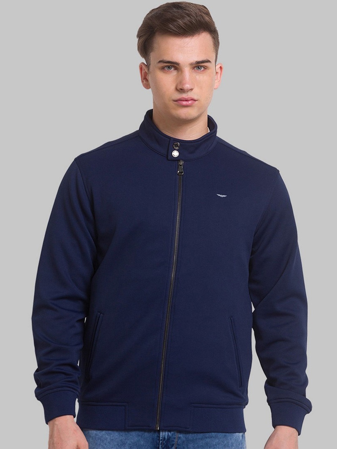 

Park Avenue Men Blue Regular Fit Bomber Jacket