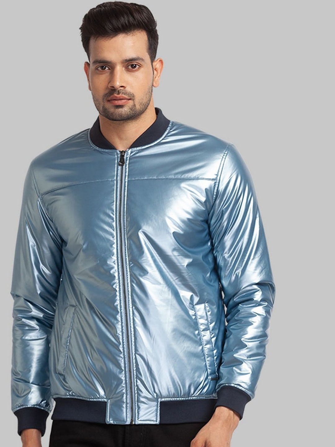 

Park Avenue Men Blue Bomber Jacket