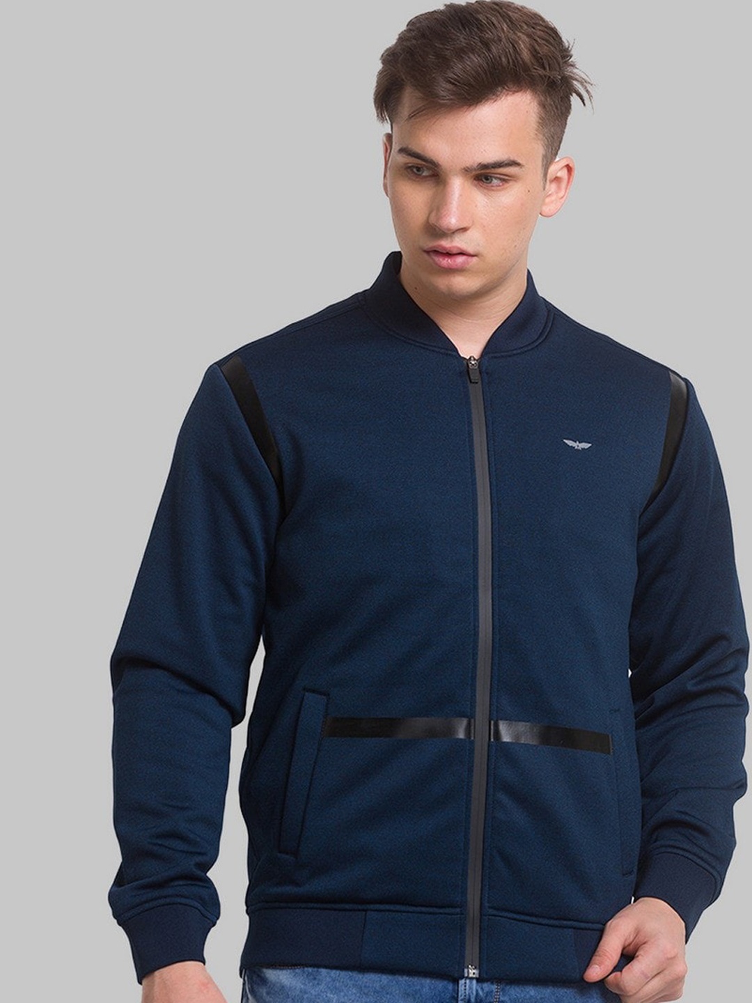 

Park Avenue Men Blue Crop Bomber Regular Fit Jacket