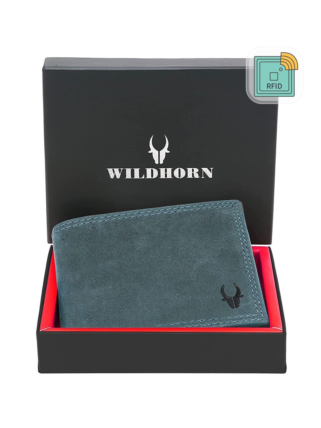 

WildHorn Men Leather Two Fold Wallet, Blue