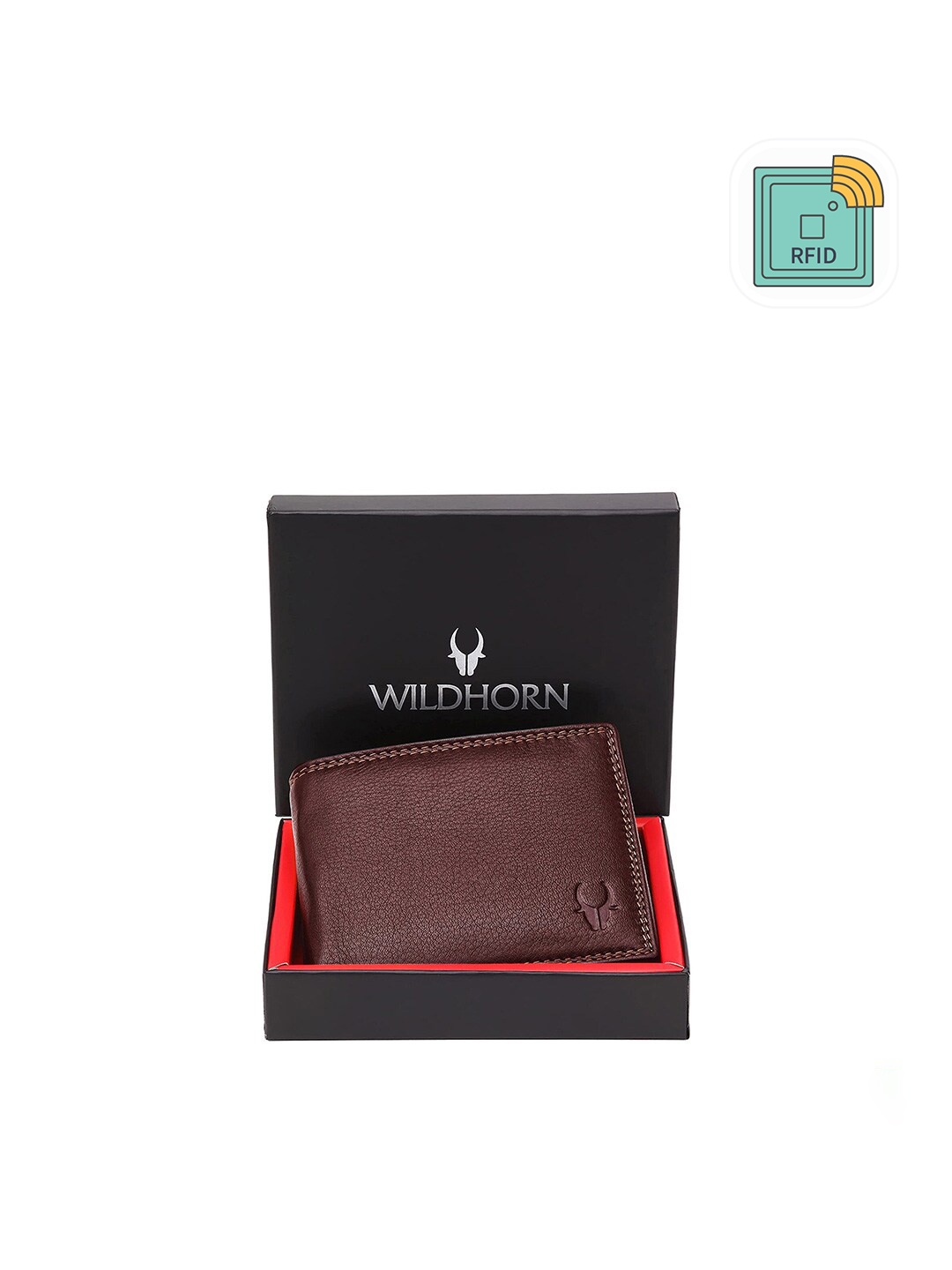 

WildHorn Men Textured Leather Two Fold Wallet, Maroon