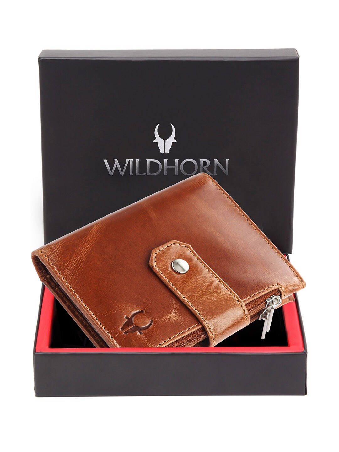 

WildHorn Men Leather Two Fold Wallet, Tan